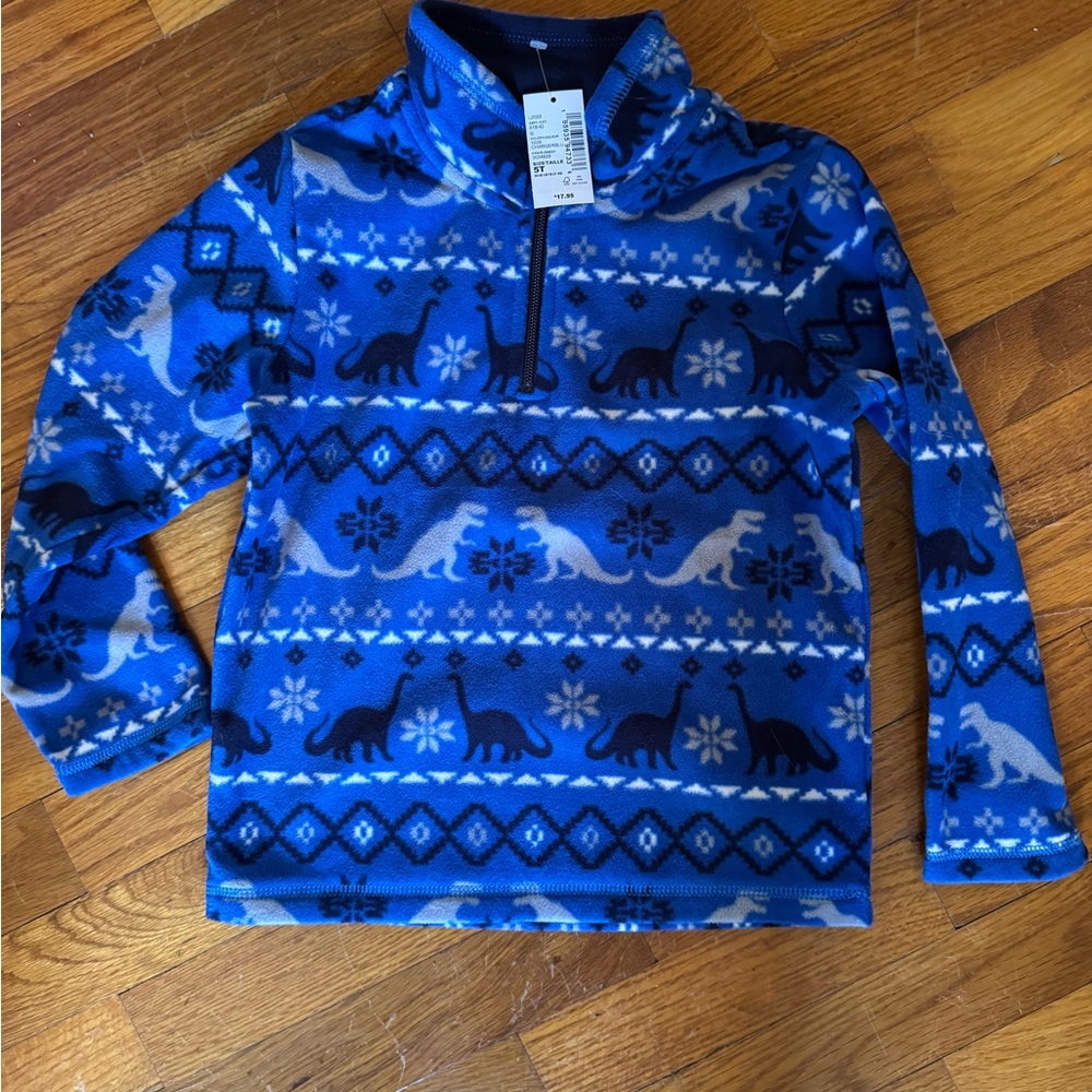 The Children's Place Blue Dinosaur Fleece Sweater